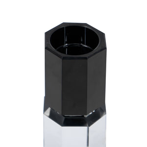 English Elm 2.4X2.4X9.4" Black And Clear Tealight Candle Holder Set – Modern Ambiance For Home & Events, 6Ea/Ctn W2078P390745