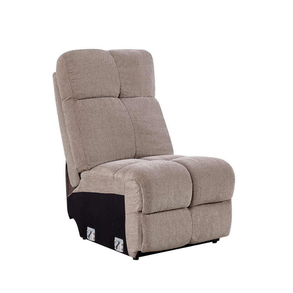 English Elm Liyasi OKIN Motor Power Recliner Sofa with Infinite Lock, Modular 4-Piece Armless Seats, 300lb Capacity W820P216831