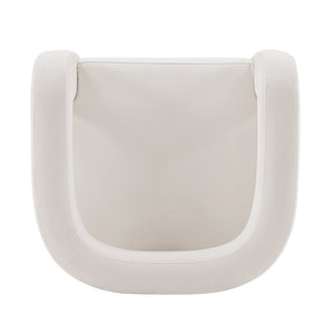 English Elm Amirah Velvet Lounge Chair White — Luxurious Velvet, Brushed Gold Legs, Pine Frame, 440 lb Capacity, Ready-Use B365P397990
