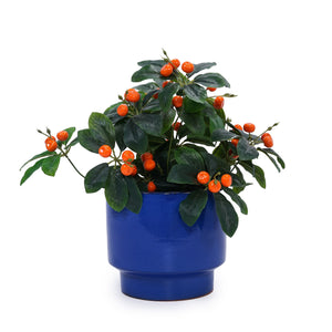 English Elm 3 Pieces Ceramic Flowerpot Set - Handcrafted Antique Blue-Green Planters For Indoor & Outdoor Use W3273P321546