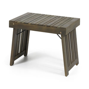 English Elm Christopher Knight Home® - KYOTO SIDE TABLE Foldable Slat-Top Wood Accent Table with Classic Leg Frame, Compact 21.5" W Grey 69317.00GRY