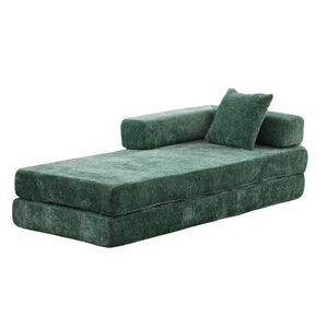 English Elm Floor Couch - Versatile Convertible Futon Sofa Bed With Pillow Back Support, Chenille Comfort & Style W3723P343693