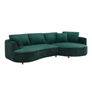 English Elm 122.04" Corduroy Sectional Sofa With Right-Facing Chaise – Modern Comfort For Living Room & Office W876S00273