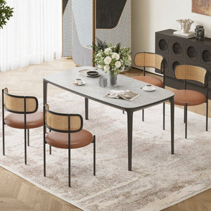 English Elm Adjustable Swivel Barstools Set of 2 Pu Leather Industrial Mid-century Kitchen Island Seating Brown T3623P433774
