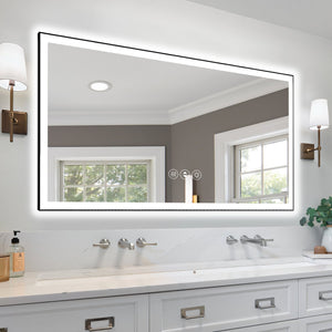 English Elm 58x28 Frameless LED Bathroom Mirror with Dimmable 3000-6000K, Anti-Fog, UL-Certified Tempered Glass T3757P346997