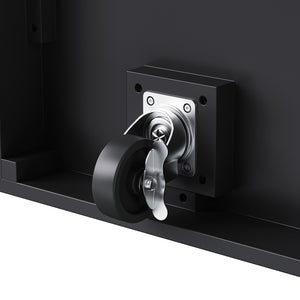 English Elm K&K 56-Inch Kitchen Island Cart with Embossed Vertical Stripe, Drop Leaf, Charging Station, Storage Black N707P266184B