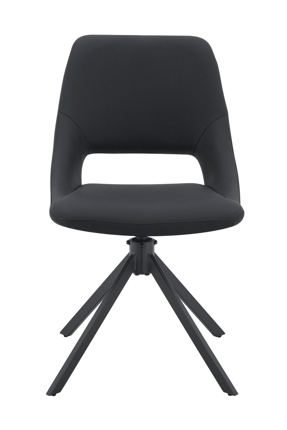 English Elm Dining Chairs Set Of 2 - Stylish Swivel Design With High Back, Durable Leather, Ideal For Modern Spaces W3493P347182