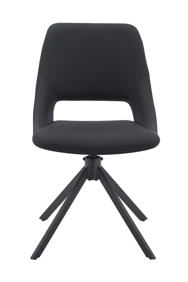 English Elm Dining Chairs Set Of 2 - Stylish Swivel Design With High Back, Durable Leather, Ideal For Modern Spaces W3493P347182