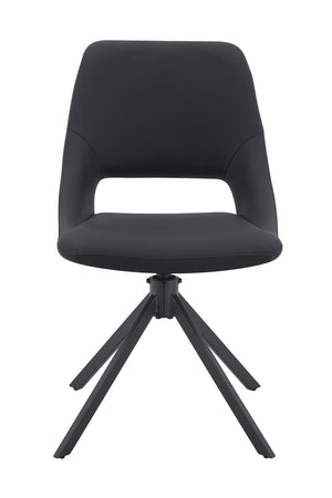 English Elm Dining Chairs Set Of 4 - Modern Swivel Design, Comfortable Pu Leather, Durable Metal Frame, Black W3493P347176