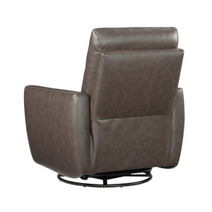 English Elm Luxurious swivel glider recliner chair with top-grain leather, plush foam over coils and sturdy frame Dark Brown 36 L x 30.5 W x 26 H B011P395599