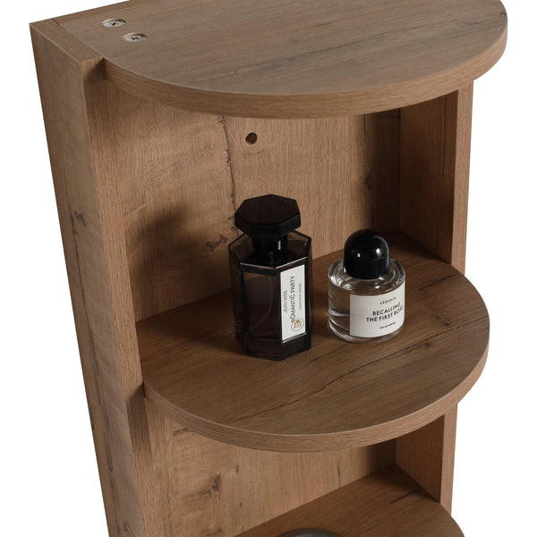 English Elm 12" Bathroom Wall-Mounted Storage Rack with Three-Tier Floating Shelves, Durable Scratch-Resistant Plywood Organizing Solution Imitative Oak W999P277163