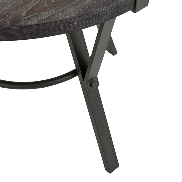 English Elm Wooden Round Counter Height Dining Set with Four Swivel Stools for Kitchen Nook B2748S00062
