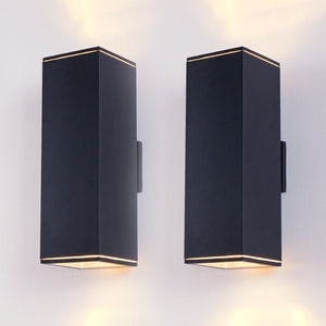 English Elm 18" Aluminum Cylinder Outdoor Wall Sconce Set of Two with up Down Porch Lighting W2312P416013