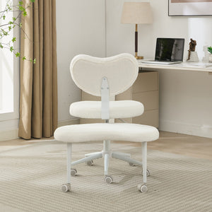 English Elm Meditation Chair Plus patented active seating with lumbar support, swivel footstool & memory foam comfort Ivory W1143P314942