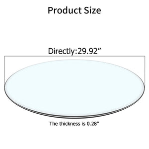 English Elm Size: 30 Inch Round Tempered Glass Table Top Clear Polished Surface for Any Base Style W115171421