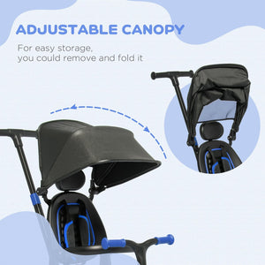 English Elm Qaba Convertible Toddler Trike Balance Bike with Canopy Adjustable Push Handle W2225P229173