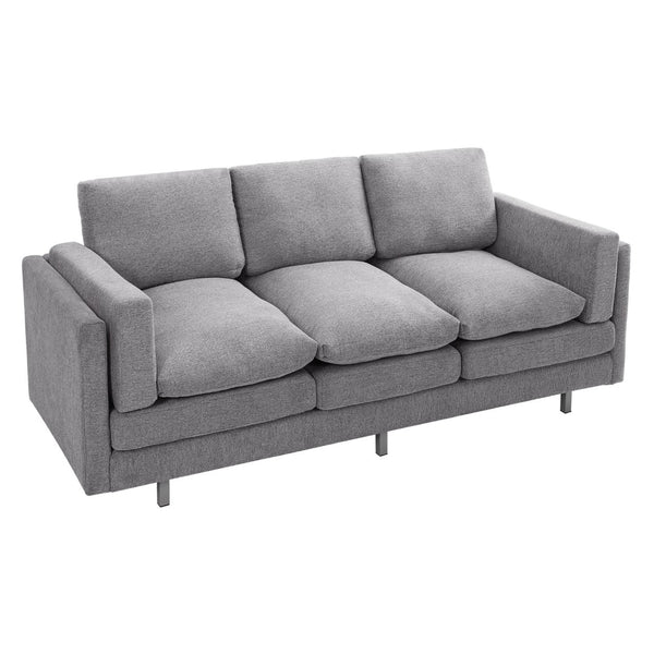English Elm Modern Three Seat Chenille Sofa with Pocket Spring Cushions for Living Rooms Light Grey N763P351754R