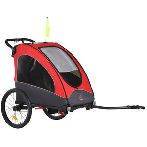 English Elm Aosom 3 in 1 Kids Bike Trailer Jogger Stroller Aluminum Frame Rubber Tires W2225P200440