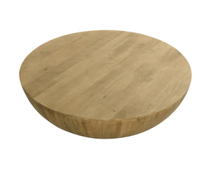 Sunpan KINSLEY Large Rustic Mango Coffee Table - Handcrafted Drum Style with Unique Artisan Touches 110923