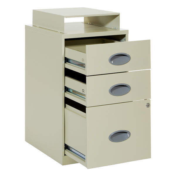 OSP Home Furnishings Metal File Cabinet Tan