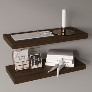 English Elm Floating Shelves, Dark Oak, Modern Minimalist Design For Stylish Wall Storage & Decor Display B097P369454