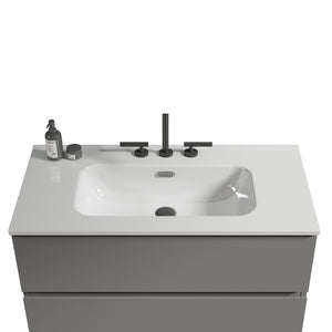 English Elm BB0936Y331, Integrated Gloss White Ceramic Basin 40.7x23x11.2 in – Seamless Durable Sink, Easy Care W1865P230032