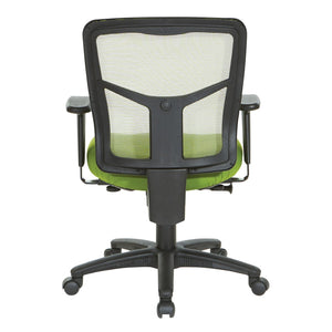 OSP Home Furnishings Green Air Mist Ergonomic Mesh Office Chair with Lumbar Support and Synchro Tilt Control 92555-9279
