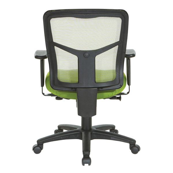 OSP Home Furnishings Green Air Mist Ergonomic Mesh Office Chair with Lumbar Support and Synchro Tilt Control 92555-9279