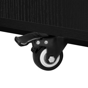 English Elm K&K Extendable Kitchen Island with Dining Table, 51.2" Seating for 2-6, Power Hub & Double Storage Black N707S000010B