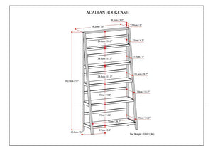 English Elm Acadian White Bookcase - Handcrafted Solid Wood With 5 Spacious Shelves For Stylish Organization B136P158275