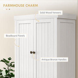 English Elm Homcom 72" Farmhouse Kitchen Pantry Cabinet With Adjustable Shelves, Soft-Close Doors & Drawer Storage P1 W2225P217111-GIGA