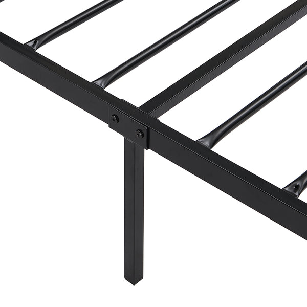 English Elm Twin Sturdy Metal Bed Frame for Twin Mattress — Quiet, Tool-Included Assembly, No Box Spring Needed, 300LB Capacity Black 43.7 L x 24 W x 3.35 H W2297P347753
