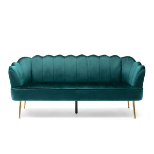 English Elm Christopher Knight Home® - 3 Seater Sofa - Luxe Teal Velvet With Gold Legs, Modern Glam Design, Durable Comfort & Elegant Style 70395.00AT_70395.00BT