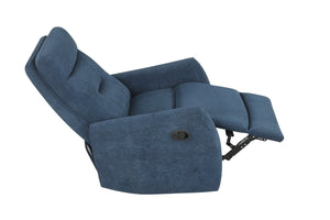 English Elm Paterson Microsuede Velvet Rocker Recliner Plush Swivel Chair for Living Room Blue B078P497893