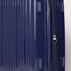 English Elm Luggage 3 Piece Pp Hard Shell Travel Set with Spinner Wheels Expandable Carry On Blue T3292P317006