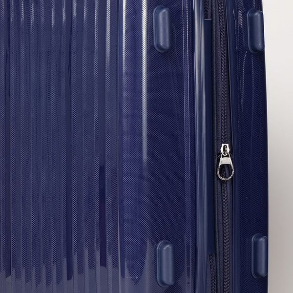 English Elm Luggage 3 Piece Pp Hard Shell Travel Set with Spinner Wheels Expandable Carry On Blue T3292P317006