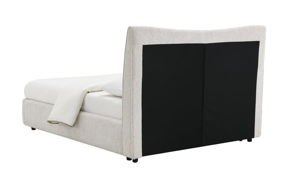 English Elm Renee Chenille Upholstered Queen Bed Padded Headboard Footboard No Tool Assembly B2756S00033