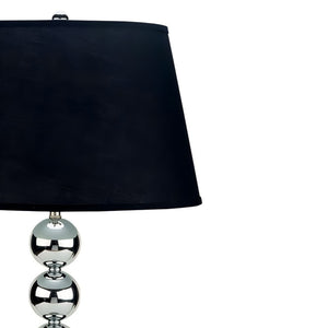 English Elm 30" Stylish Chrome Table Lamp With Black Fabric Shade - Adjustable Lighting For Modern Interiors B072116069