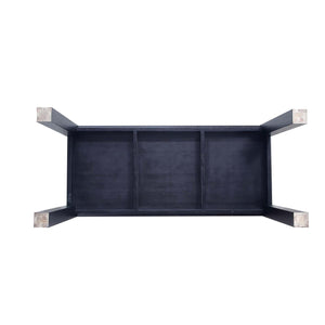 English Elm Rockaway 71" Dining Table with Beveled Top, Solid Ash Wood Frame, Seats 8, Modern Grain Finish Black B365S00092