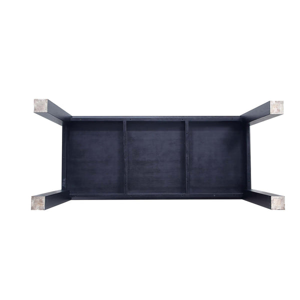 English Elm Rockaway 71" Dining Table with Beveled Top, Solid Ash Wood Frame, Seats 8, Modern Grain Finish Black B365S00092