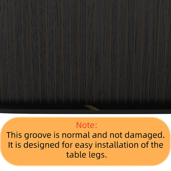 English Elm 55.11"-70.86" Extendable Dining Table with Sculpted Striped Legs Seats Six in Modern Style W757P411742