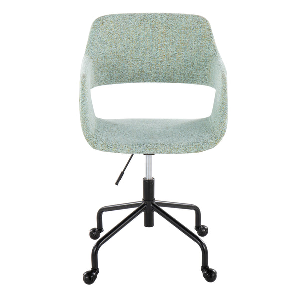English Elm Margarite Ergonomic Adjustable Office Chair with Sleek Metal Base, Cushioning and Open Back Design Green B202P223947