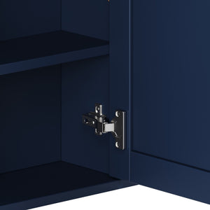 English Elm Bathroom Wall Cabinet with Mirror Door Open Shelving and Adjustable Interior Storage Blue N817P375228B