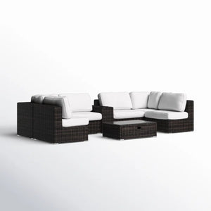 English Elm Fully Assembled 4-Piece Rattan Patio Seating Set With Cushions – Stylish Comfort For Outdoor Living B120S00156