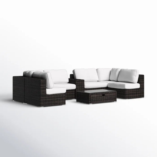 English Elm Fully Assembled 4-Piece Rattan Patio Seating Set With Cushions – Stylish Comfort For Outdoor Living B120S00156
