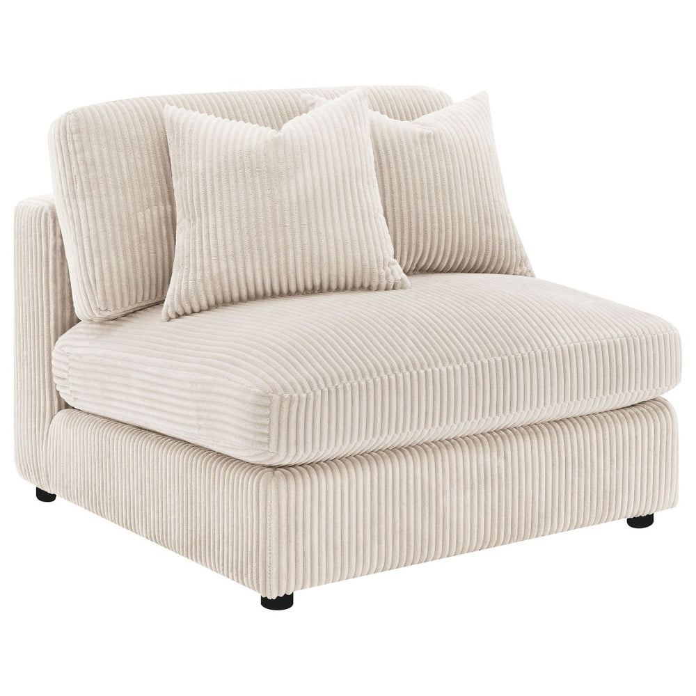 English Elm Cassidy Corduroy Armless Lounge Chair Plush Modular Seating for Living Rooms Sand B062P440333