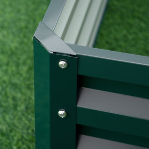 English Elm Outsunny Galvanized Steel Raised Garden Bed, 4' X 4' Modern Planter For Vegetables, Herbs & Flowers W2225P174408-GIGA