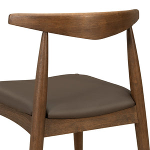 English Elm [video] Rubberwood Dining Chairs Set of 2 Faux Leather Ergonomic Retro Splayed Leg Design Brown,Walnut N759P386879D