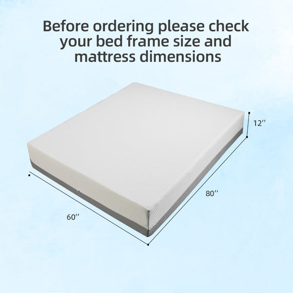 English Elm 12-inch Queen Foam Mattress with Seven Zone Support and Cooling Gel Layer W5081P423721