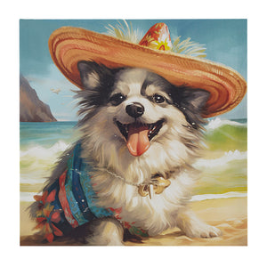 JLA Home Madison Park - Chihuahua Beach Canvas Art by Tessa Kane — Whimsical, Vibrant Ready-to-Hang Print for Playful Decor Chihuahua/Blue Multi ID95C-0059